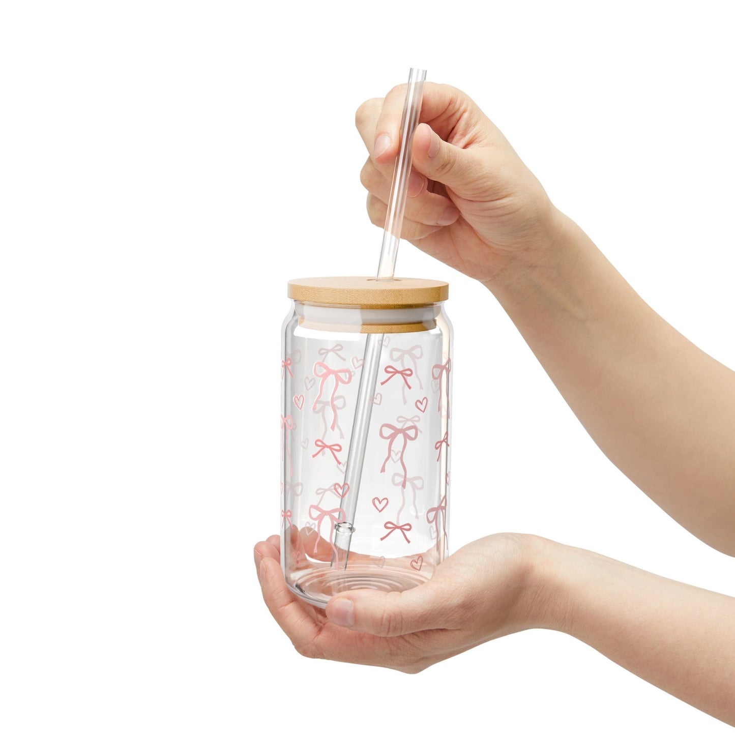 Cute Bow Design Sipper Glass, Perfect for Pink lovers!