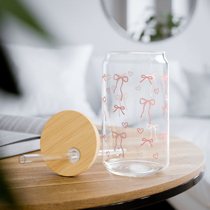 Cute Bow Design Sipper Glass, Perfect for Pink lovers!