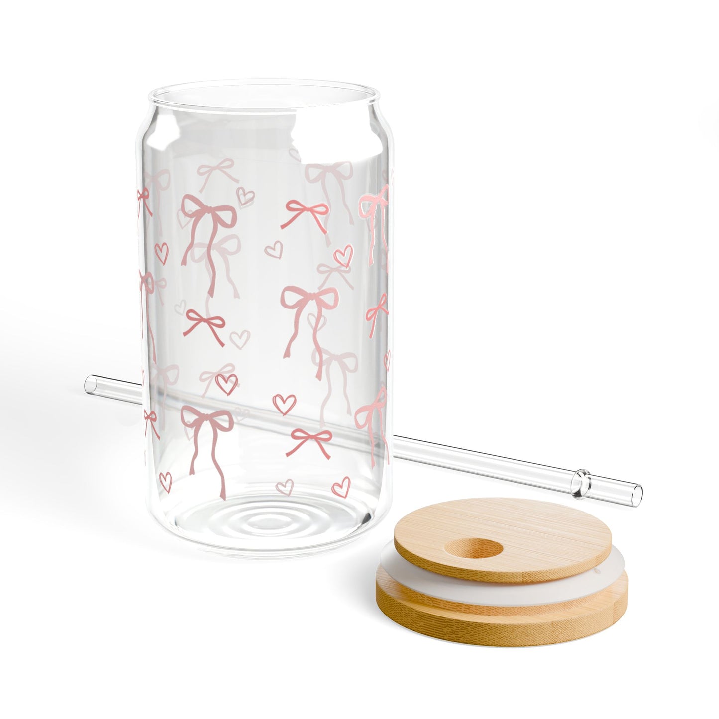 Cute Bow Design Sipper Glass, Perfect for Pink lovers!
