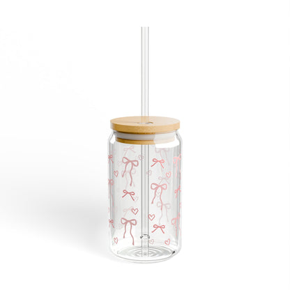 Cute Bow Design Sipper Glass, Perfect for Pink lovers!
